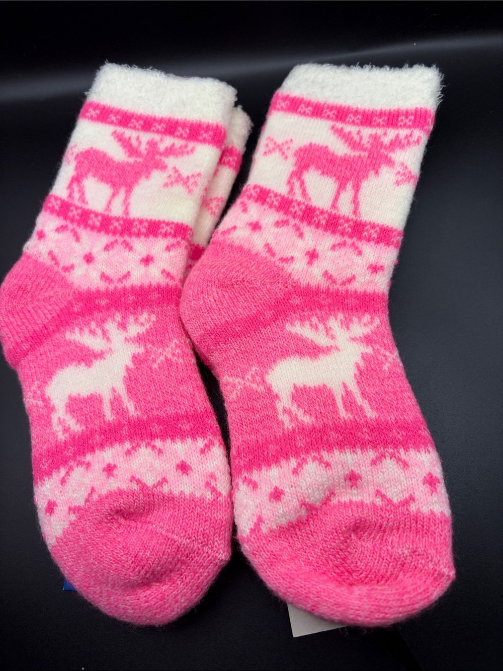 Set of 2 Kids fireside moose Fuzzy Socks